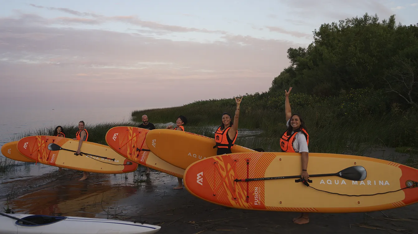 Sesion de kite en el rio de Hudson